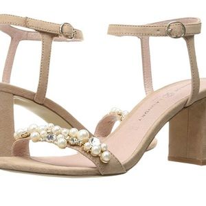 New, never worn! Nude embellished block heels